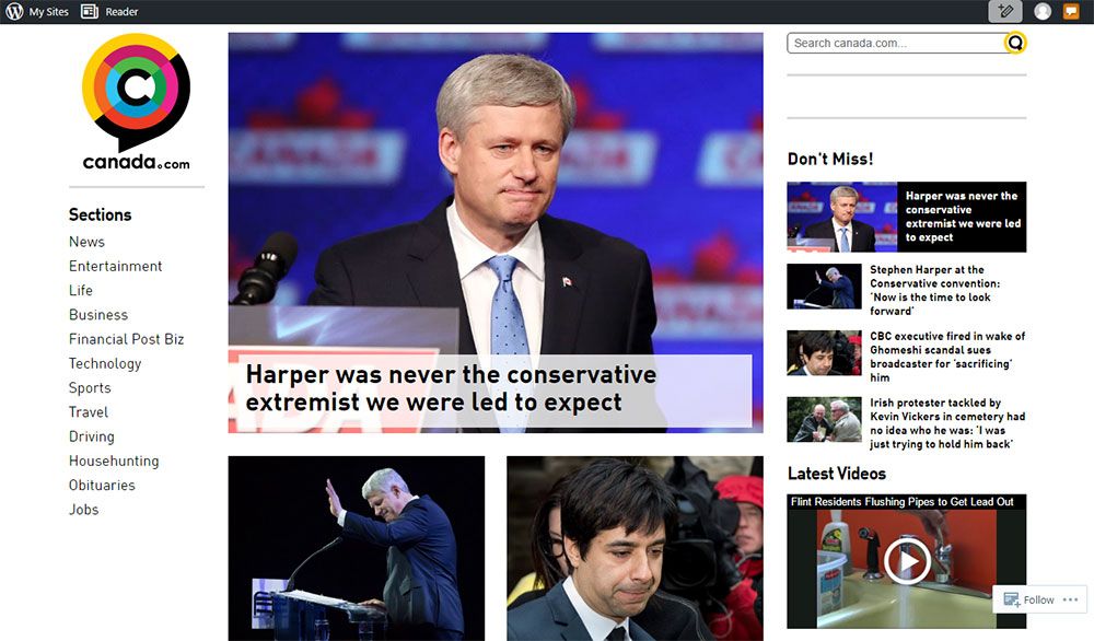 WordPress vs Squarespace WP Example