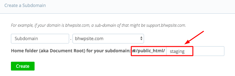 Create Subdomain