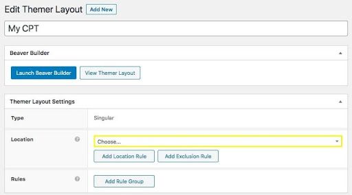 Choosing a location rule for applying a singular layout to CPT