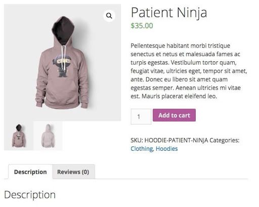 Example of custom post type displaying a product