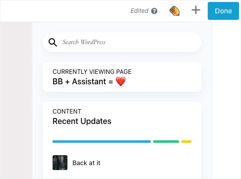 Assistant icon in Beaver Builder