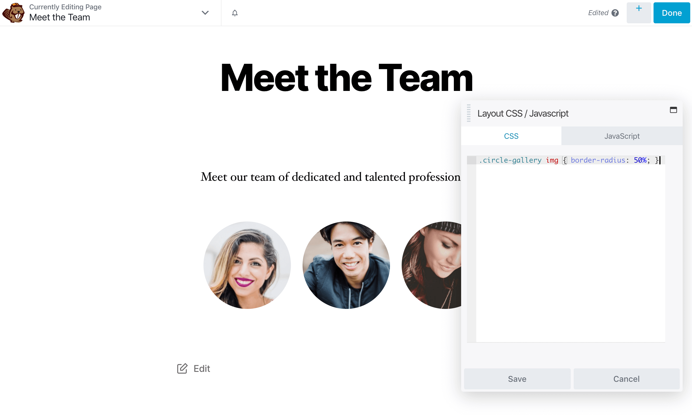 Applying styling to a custom module CSS class in Beaver Builder.