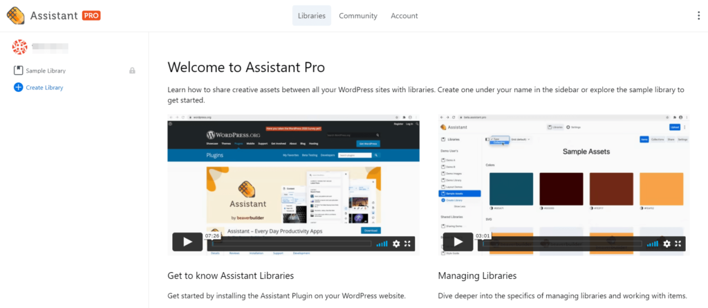 The Assistant Pro dashboard