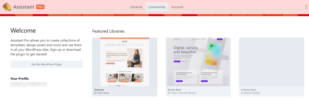 Featured libraries on Assistant Pro