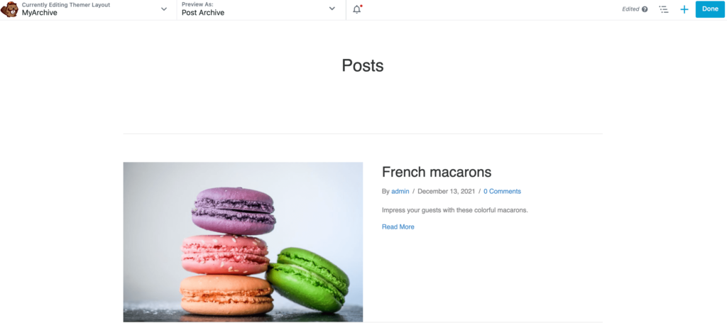 Beaver Themer's archive page template.