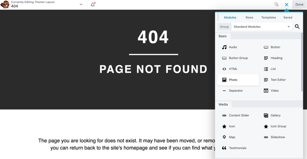 Beaver Builder's Photo block. 