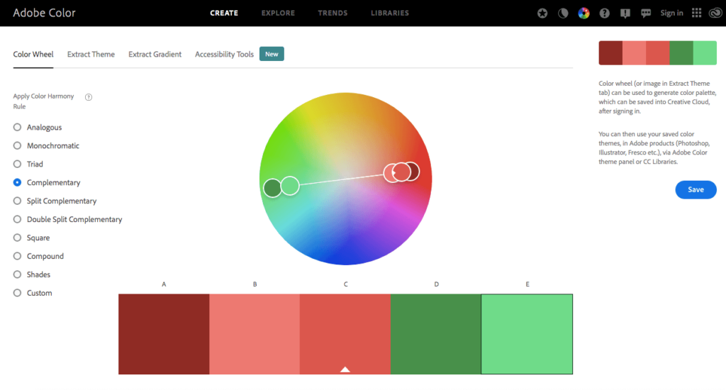 Adobe color wheel