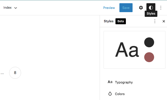 Full site editor styles