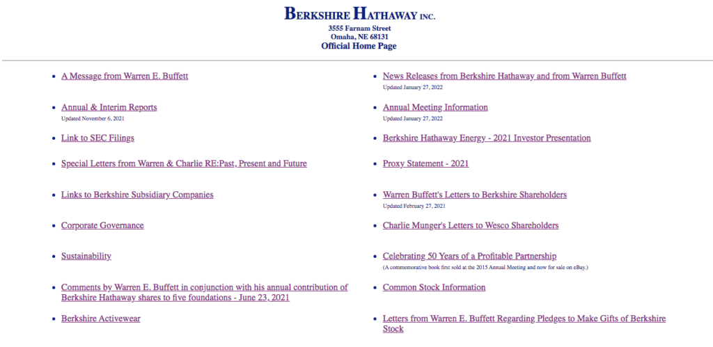 Website with poor link colors