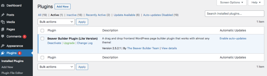 Install Beaver Builder Lite