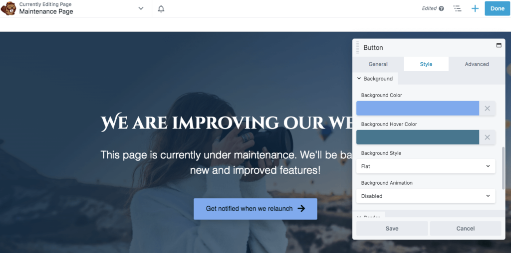 Edit action button color