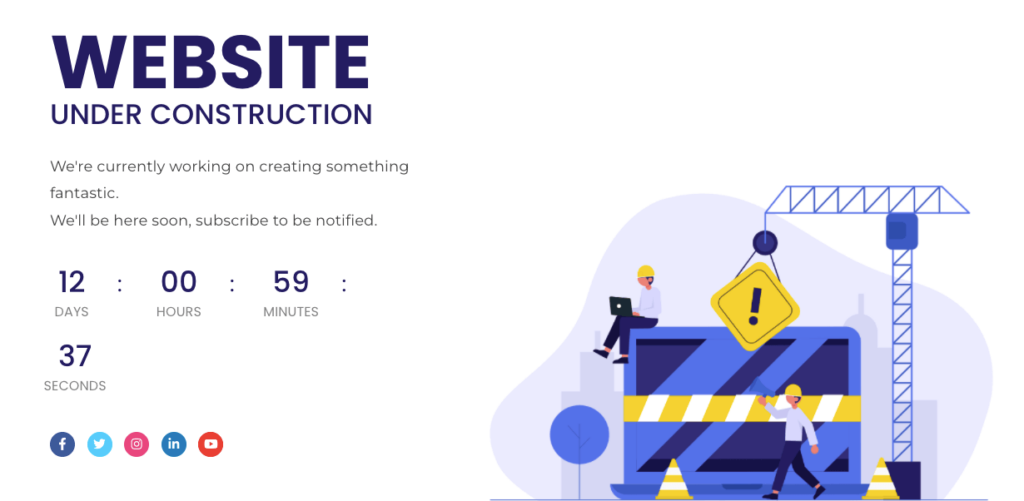 Maintenance mode page