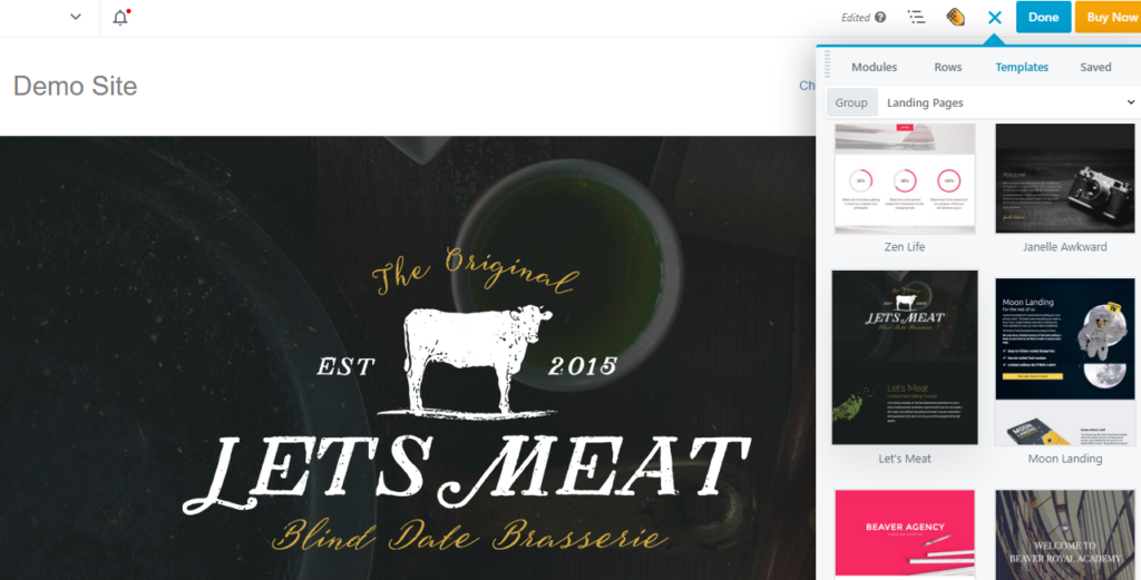 Apply Beaver Builder templates