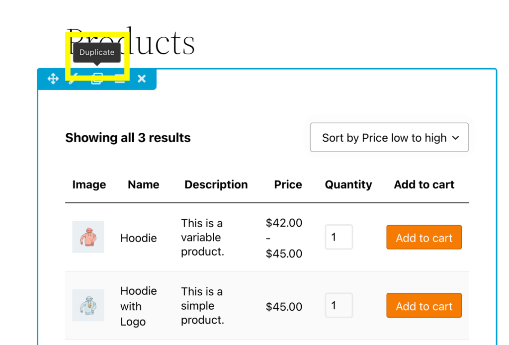 Duplicating your shortcode block.