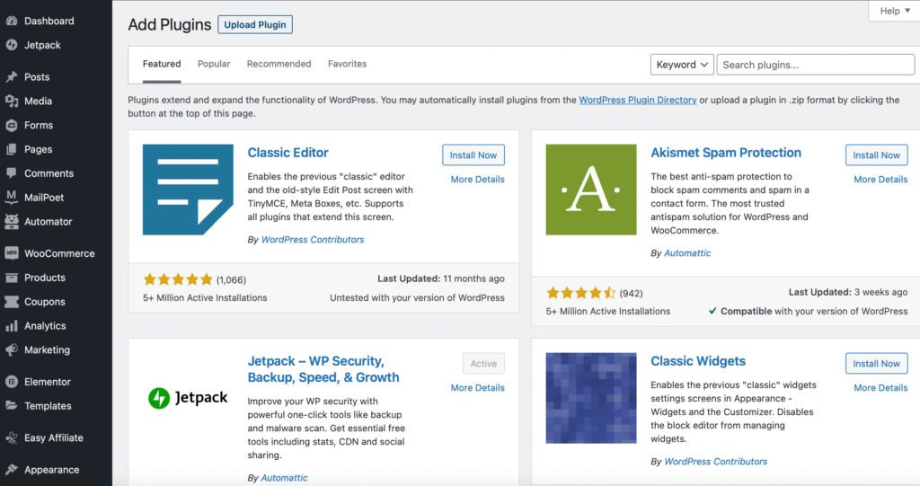 Uploading a plugin on WordPress