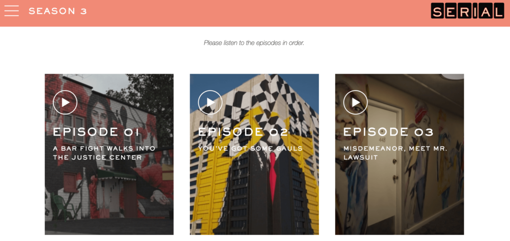 Serial podcast website. 