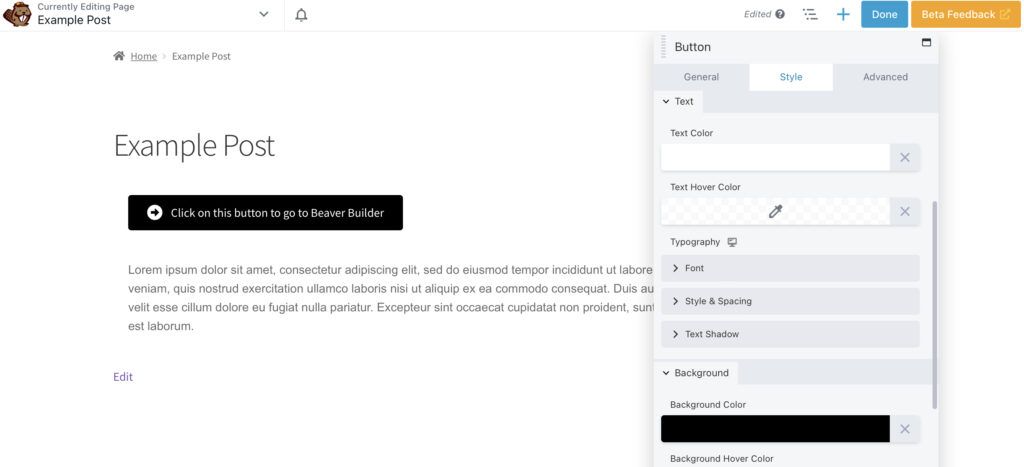 Altering a button to create a contrast. 