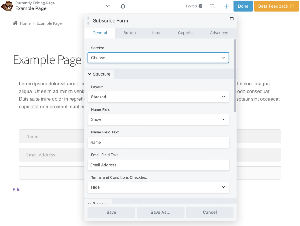 Creating an email list: End of step 1
