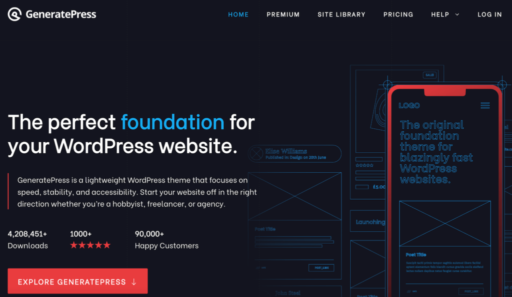 GeneratePress theme.