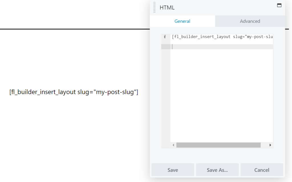 Inserting a shortcode with Beaver Builder.