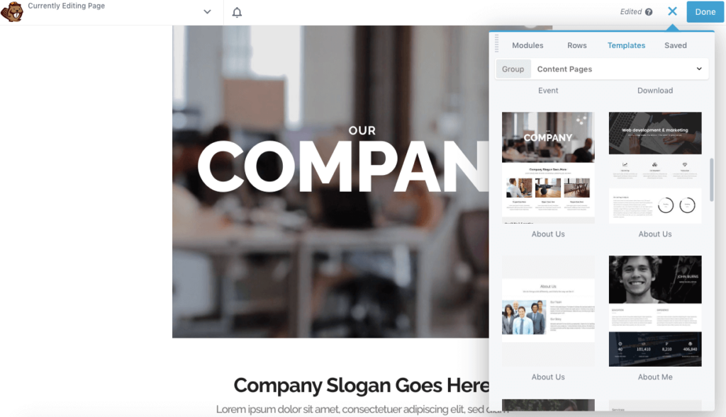 Beaver Builder templates
