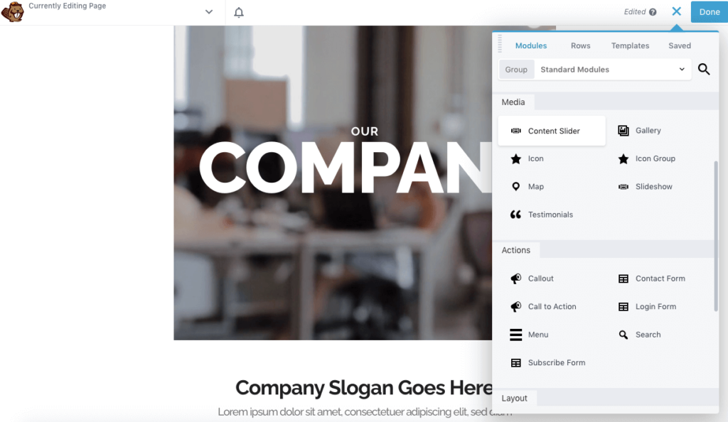 Content slider module