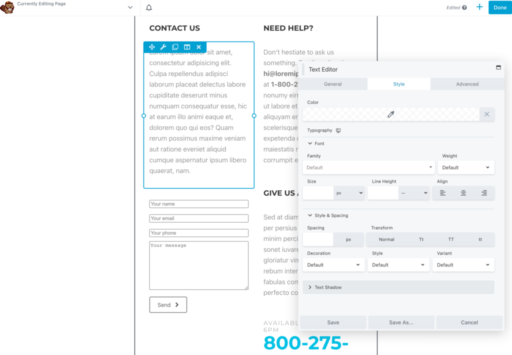 Edit Beaver Builder module
