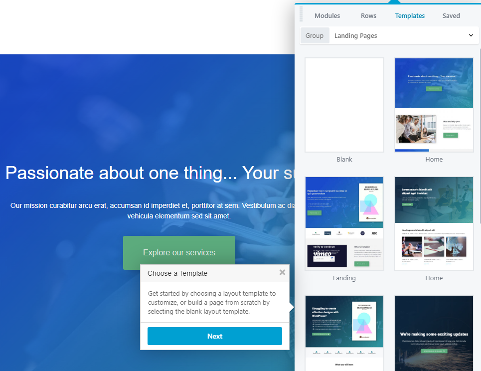 The Beaver Builder editor