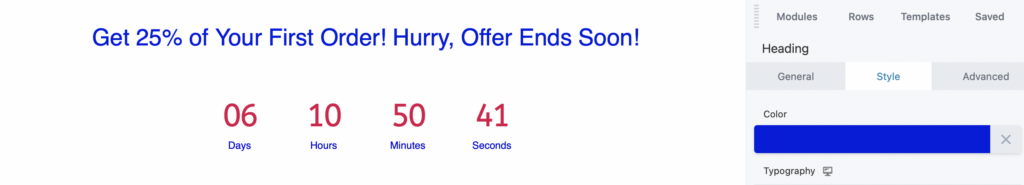 Countdown timer module