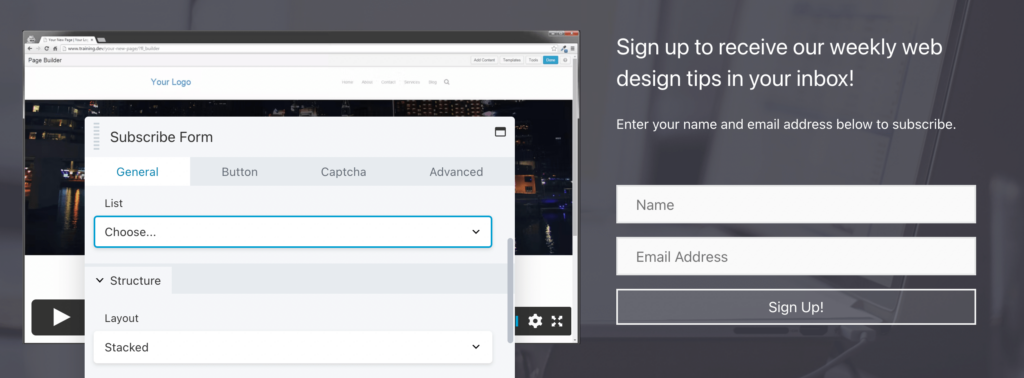 Beaver Builder subscribe form module