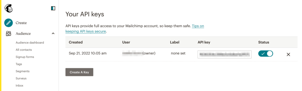 Mailchimp API key