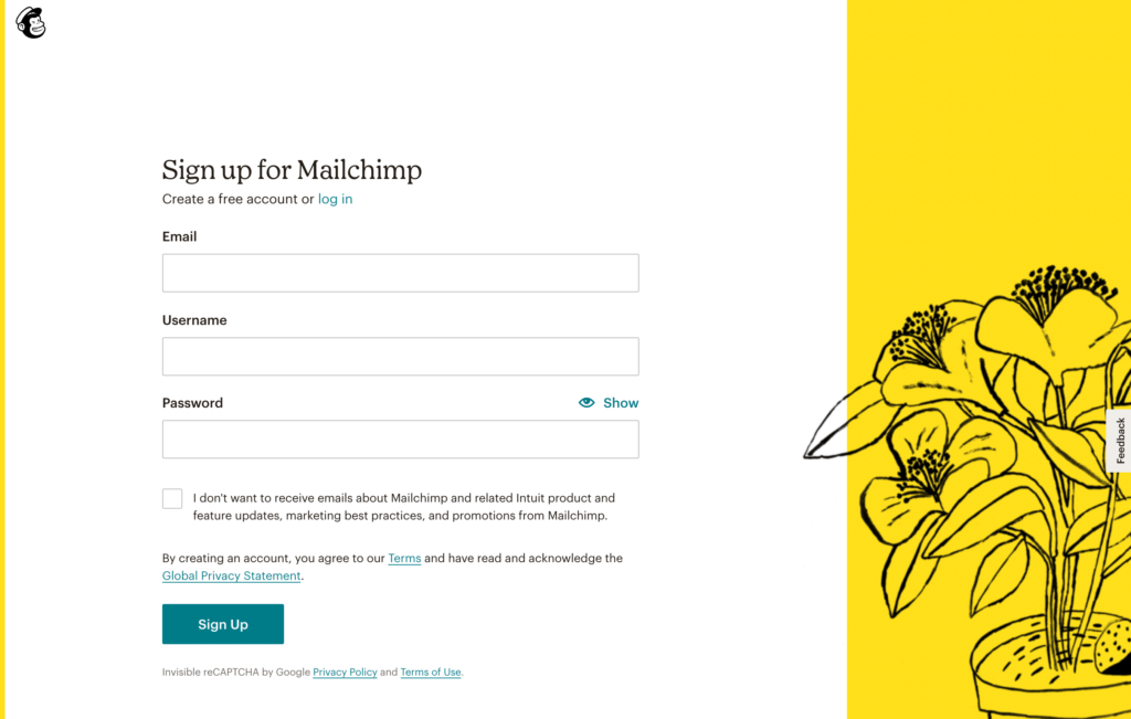 Mailchimp signup