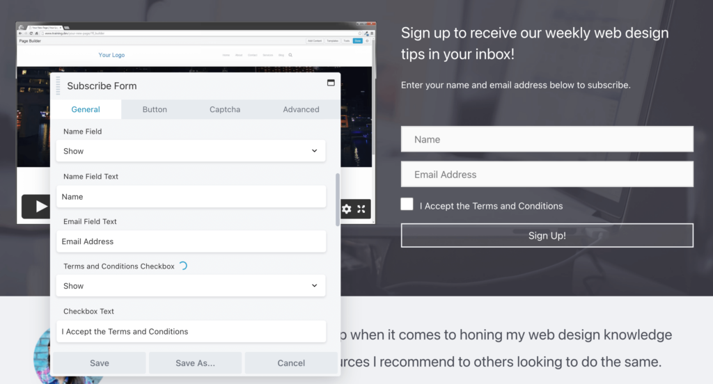 Beaver Builder subscribe form module