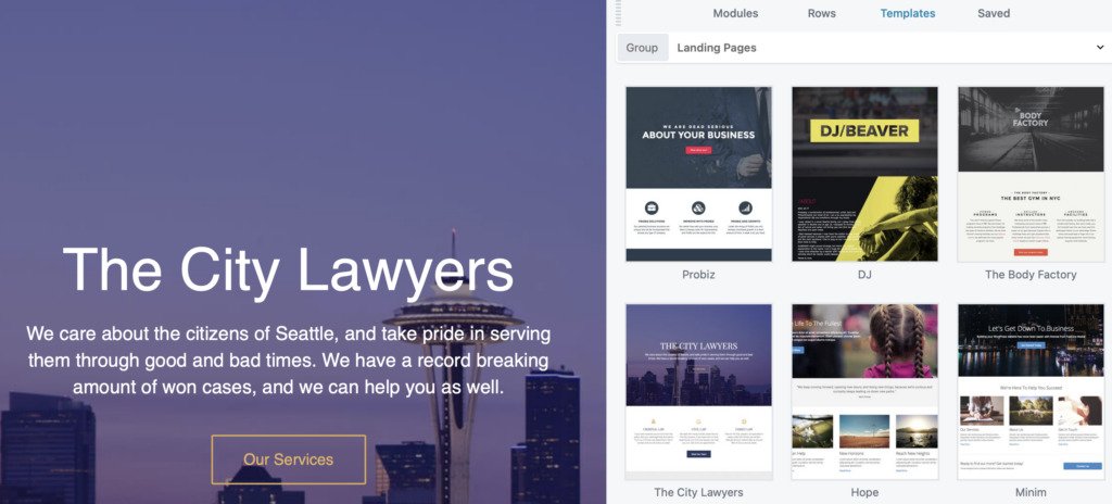 Beaver Builder page templates