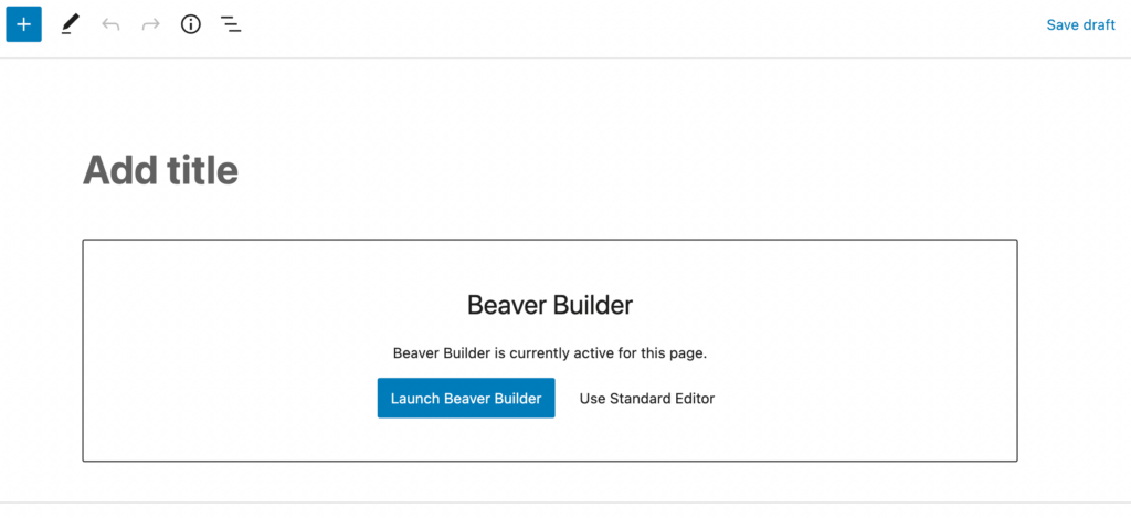 Launch Beaver Builder in WordPress.