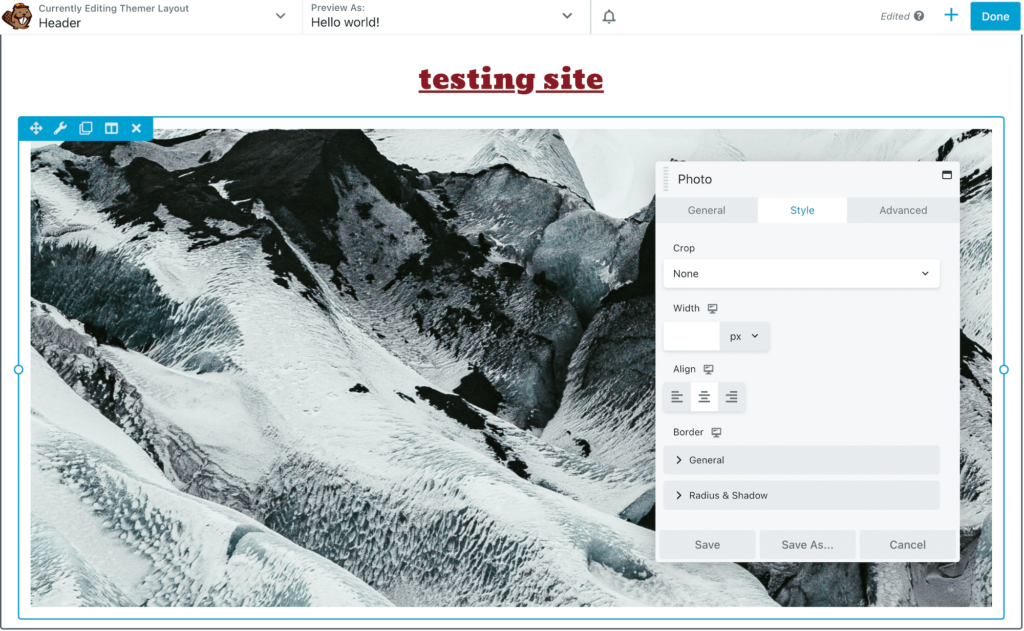 Beaver Themer header