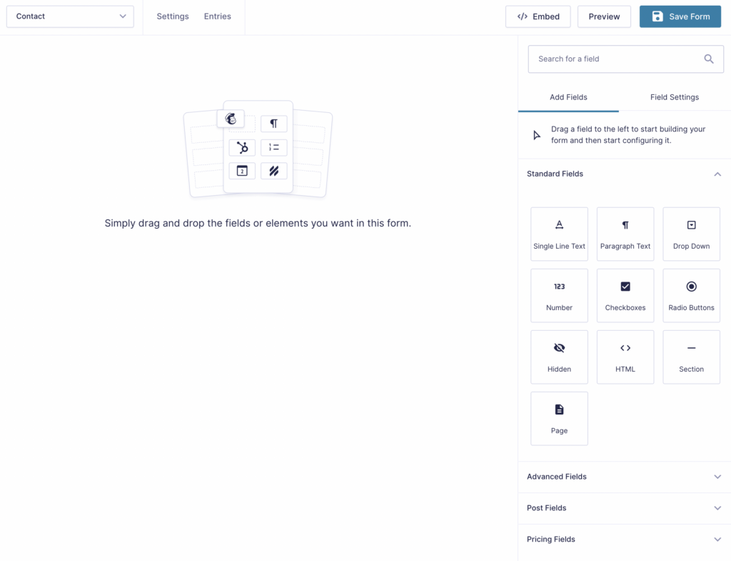 Gravity Forms editor