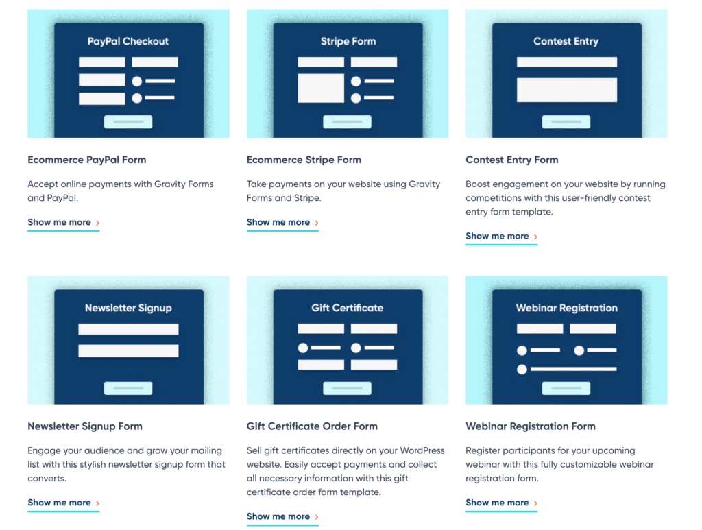 Gravity Forms templates