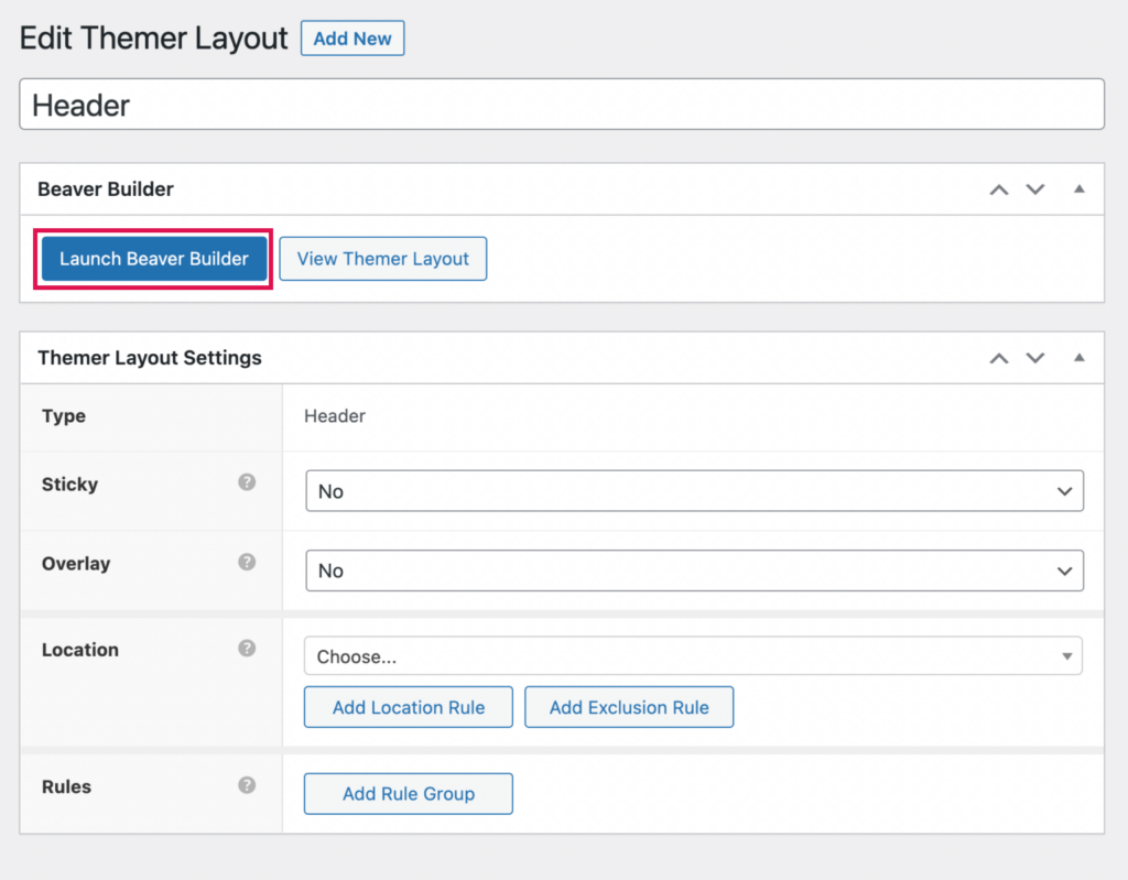 Launch Beaver Builder