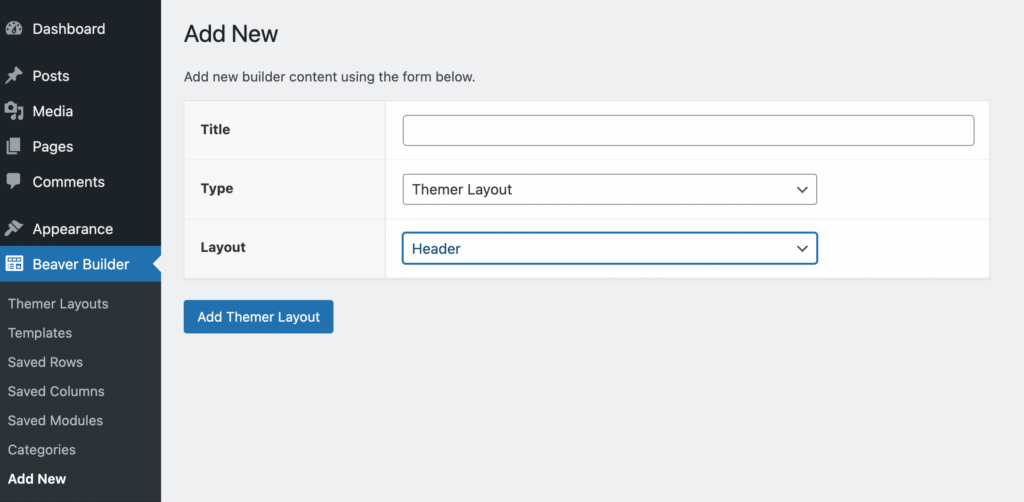 New themer layout header