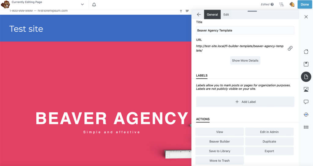 Export a template in Assistant Pro