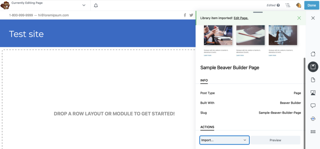 Import library item to WordPress