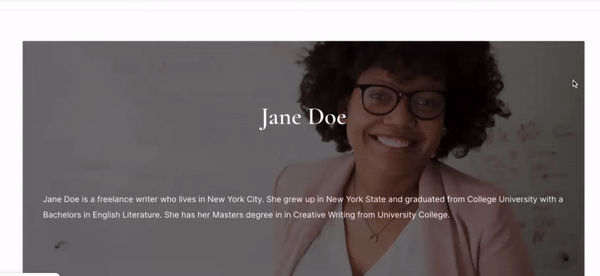 A GIF of the author archive page.