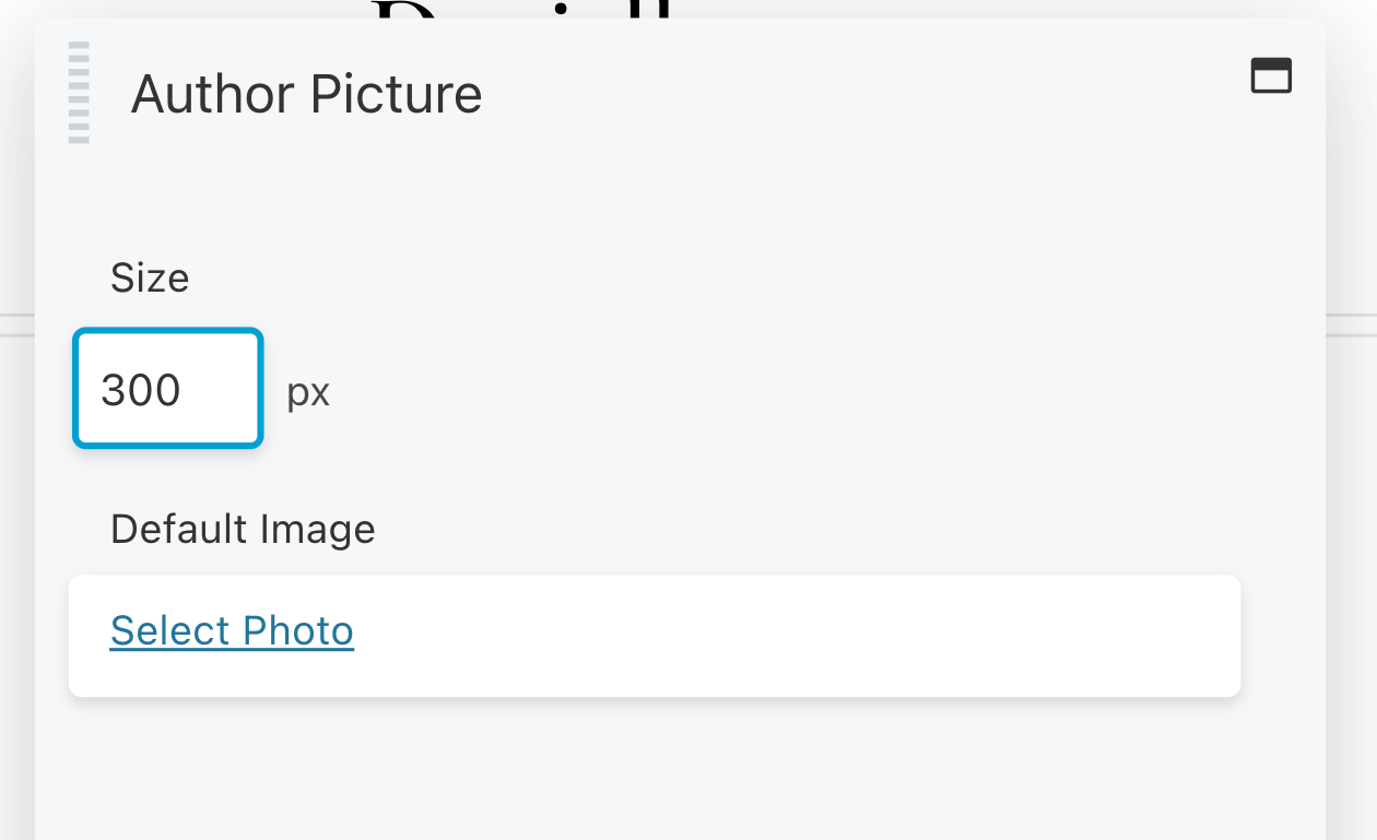 Customizing the Author Picture image size.