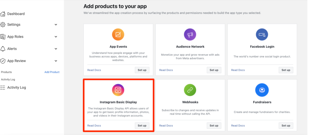Set up an Instagram Basic Display app