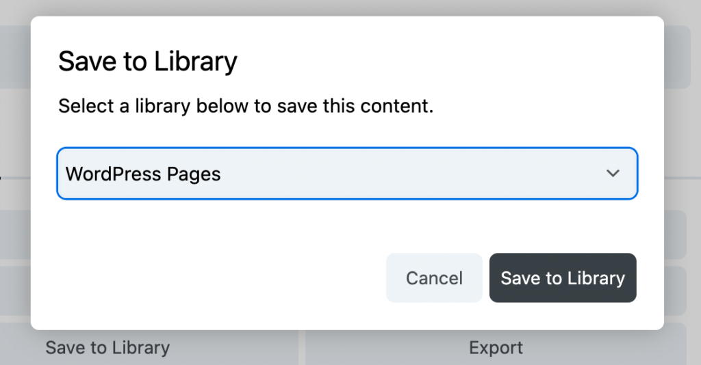 Saving a page to an Assistant library
