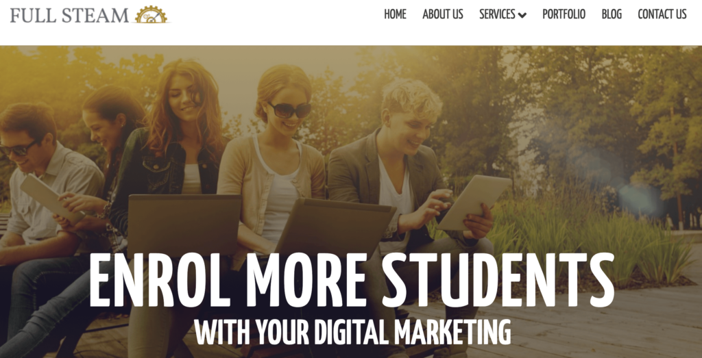 FUll Steam, one of the websites built with Beaver Builder.