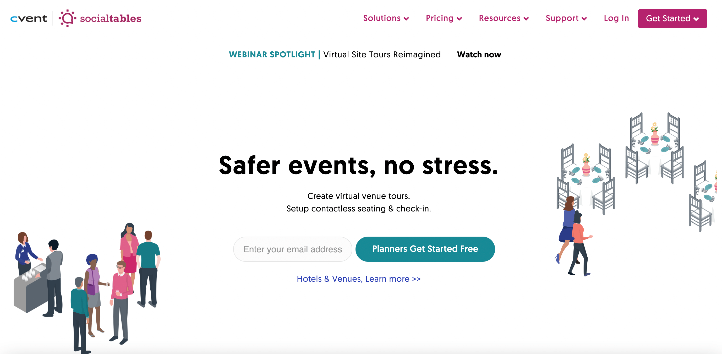 The Social Tables homepage, one of the websites built with Beaver Builder.