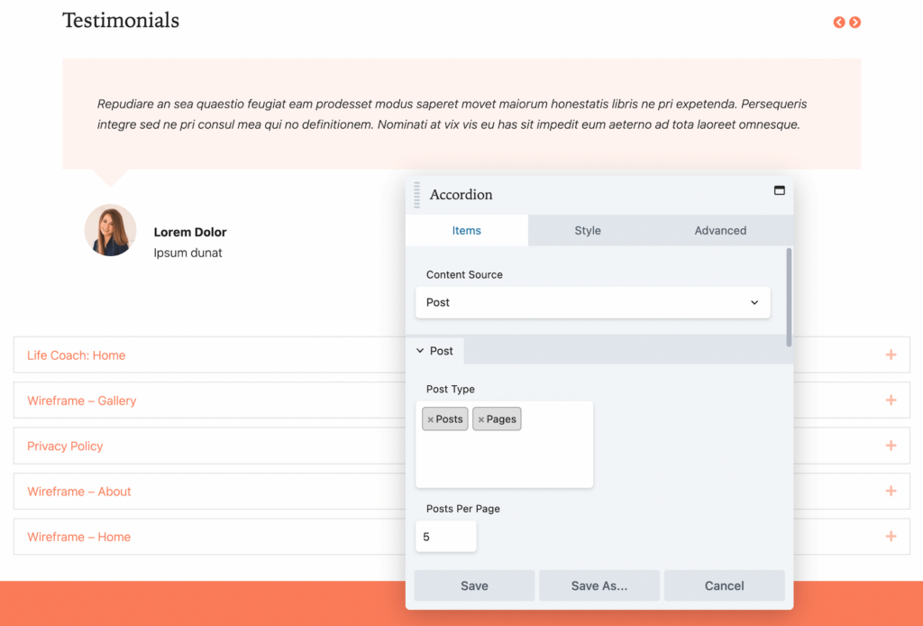 Accordion post types