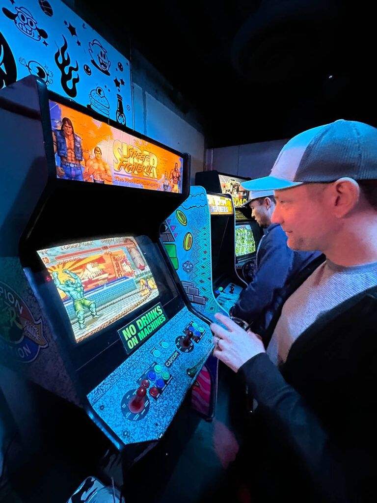 Justin playing video games